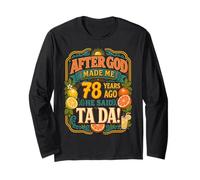 78th Birthday Tropical Vintage 1948 78 Years Old Men Women Manche Longue