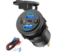 78w 4 Port Usb Socket 12v Car Charger, Super Fast Dual Pd3.0 & Qc3.0 Multiple Usb Port For Car, Replacement Cigarette Lighter Usb C Socket 12 Volt For Marine Boat Motorcycle