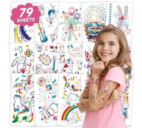 79 feuilles de styles mélangés tatouages pour enfants garçons filles, Mignon art autocollant de tatouage temporaire pour les enfants, les enfants tatouages temporaires pour les décorations de fête