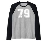 79 Numéro Soixante-dix-Neuf Graphic Sports d'équipe Correspondance Entre Les équipes Manche Raglan