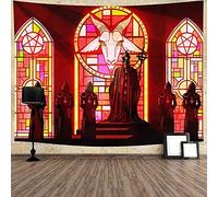 799 Tapisserie Disciples Du Diable Satanistes Rituels Démoniaques Tapisserie Murale À Suspendre Décoration Esthétique Grandes Tapisseries, Pour Chambre À Coucher, Dortoir, 130x150cm