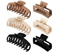 79Style Lot de 6 pinces à cheveux - Grandes pinces à cheveux moyennes et grandes pour cheveux épais, bouclés, longs de couleur neutre pour femmes et filles