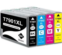 79Xl T79Xl Cartouches D'Encre Compatibles Pour Epn Workforce Pro Wf-4600 Wf-4630 Dwf Wf-4640 Dtwf Wf-5100 Series Wf-5110 Dw Wf-5190 Wf-5600 Series (4 Pack)