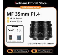 7artisans 35 mm F1.4 Mark II APS-C Objectif manuel à grande ouverture pour Sony E ZVE10 A6000 Fujifilm FX X-T1 X-T4 Olympus/Panasonic Micro 4/3 E-PL1 Lumix G85 Nikon Z50 Z FC Canon RF R3 RP Sony E mou