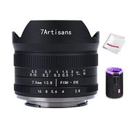 7artisans 7.5mm F2.8 II V2.0 objectif fisheye avec un angle de vue de 190°, Compatible avec monture X Fuji X-A10 X-A2 X-A3 A-AT X-M1 XM2 X-T1 X-T3 X-T10 X-T2 X-T20 X-T30 X-Pro1 X-Pro2 X-E1 X-E2 X-E3