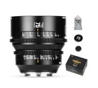 7artisans 75 mm T1.5 Dream Series Objectif Cinéma, Plein Format et Grande Ouverture, Objectif à Focale Fixe à Mise au Point Manuelle Compatible avec Sony A7 Series FX3 A7S3 A7M3 A7M4, Noir