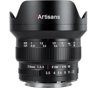 7artisans MF 7.5mm F3.5 APS-C Objectif fisheye manuel ultra grand angle 205° compatible avec objectif Nikon F DSLR Noir