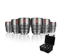 7artisans Objectif cinéma Professionnel 10mm/16mm/25mm/35mm/50mm/85mm T2.1 série « Hope » S35 Compatible avec Sony E-Mount (Cadre C), pour Sony A6500/A6600/A6700/FX30/ZVE-10(Gris Titane)