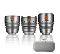 7artisans Objectif cinéma Professionnel 10mm/16mm/25mm T2.1 série « Hope » S35 Compatible avec Sony E-Mount (Cadre C), pour Sony A6500/A6600/A6700/FX30/ZVE-10(Gris Titane)