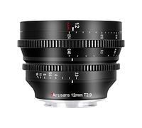 7artisans Objectif de cinéma APS-C ultra grand angle T2.9 12 mm compatible avec appareil photo Sony E-Mount, mise au point fixe manuelle faible distorsion pour A7 Series FX3 A7S3 A7M3 A7R3 A7M4, noir
