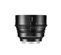 7artisans Objectif de cinéma T2.0 à grande ouverture 50 mm compatible avec Canon EOS R-Mount, plein cadre à mise au point manuelle à faible distorsion pour EOS R, RED, R3, R5, R6, R7, R10, RP, noir