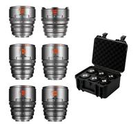 7atisans 10/16/25/35/50/85 mm T2.1 Cine, 6 packs d'objectifs Super 35 Hope Prime pour appareils photo à monture M4 (titane)