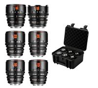 7atisans T2.1 Lot d'objectifs Cine, 10/16/25/35/50/85 mm, série 6, Super 35 Hope Prime pour appareils photo à monture E FX30 et autres appareils photo (noir)