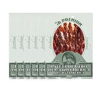7B PREMIUM Jambon d'Épaule 50% Race Ibérique | Fabriqué à partir de Porcs Ibériques Nourris aux glands et Processus de Curation Naturelle | Jamon Iberico Bellota | 20 Mois (En tranches 6 X 80 gr.)