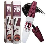 7D Colossal Fiber Mascara Waterproof - Volumizing & Lengthening Lash Mascara, Smudge-Proof Curling Formula for Long Lasting Fuller, Thicker Lashes (2 PCS)