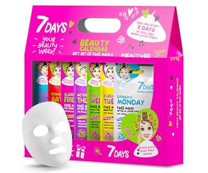 7Days Coffret De Masque Visage en Feuille - Ensemble Cadeau De Beauté De Masques Visage Pour Femmes - Ensemble De Masques Tissu Hydratants, Revitalisants, 8 Pièces