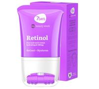 7DAYS Crème Coréenne Anti-Âge Visage & Cou au Rétinol avec Rouleau de Massage - Effet Liftant, Fermeté et Élasticité, Action Lissante contre les Rides et Ridules, pour le Double Menton, 80 ml