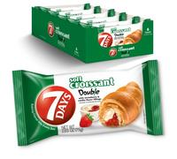 7Days Croissant doux, croissant à la fraise et à la vanille, pâtisseries pour petit-déjeuner, emballées individuellement, collation pour voyage, sans OGM, 75 ml (lot de 6)