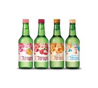 7DROPS Pack Spécial Soju Litchi + Mandarine + Pêche + Yaourt Alc. 12 % 360 ml