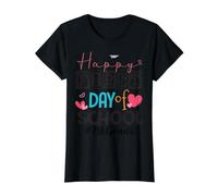 7e année Happy First Day Back to School T-Shirt Graphique avec Valeur, Femme, Noir, S