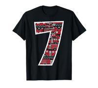 7e Anniversaire 7 camions Pompiers Pompier Pompier Bday Boys Kids T-Shirt