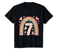 7ème anniversaire arc-en-ciel papillons cœurs anniversaire anniversaire T-Shirt