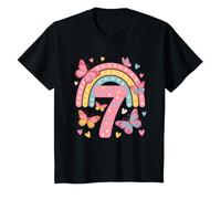 7ème anniversaire arc-en-ciel papillons cœurs anniversaire anniversaire T-Shirt