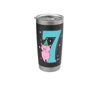 7ème anniversaire cochon enfant fille garçon Gobelet isotherme en acier inoxydable double paroi