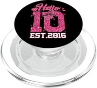 7ème Anniversaire Fille Pink Coquette Bow Hello Seven 7 PopSockets PopGrip pour MagSafe