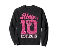 7ème Anniversaire Fille Pink Coquette Bow Hello Seven 7 Sweatshirt