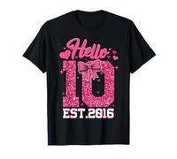 7ème Anniversaire Fille Pink Coquette Bow Hello Seven 7 T-Shirt