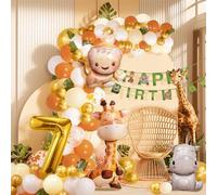 7ème anniversaire garçon fille 7 ans décoration anniversaire jungle animaux de la forêt, ballons safari 7 décoration anniversaire enfant, décoration anniversaire animaux