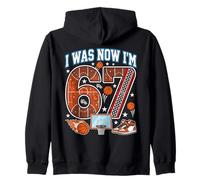 7ème Anniversaire I Was 6 Now I'm 7 Six Seven 67 Basketball Sweat à Capuche