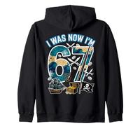 7ème Anniversaire I Was 6 Now I'm 7 Six Seven 67 Pirate Ship Sweat à Capuche