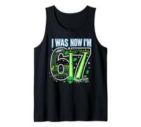 7ème Anniversaire I Was 6 Now I'm 7 Six Seven 67 Space Alien UFO Débardeur