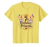 7ème Anniversaire Princess: Royal Castle Celebration T-Shirt, Enfant, Citron, 2 Ans