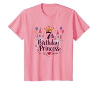 7ème Anniversaire Princess: Royal Castle Celebration T-Shirt, Enfant, Rose, 6 Ans