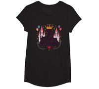 7ème Anniversaire Princess: Royal Castle Celebration T-Shirt, Fille, Noir, XS