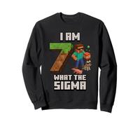 7ème Anniversaire What The Sigma Pixel 7 Bday Gamer Garçons Enfants Sweatshirt