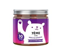 7eme Ciel - Gummies Maca - Énergie et Vitalité - Avec Ginseng, Tribulus Terrestris, Zinc et Biotine Sélénium - 30 unités (1 mois) - Végan, Sans Sucre Ajouté - Bears with Benefits