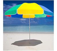 7ft/220cm Round Beach Umbrella Outdoor Garden Waterproof Sun Shade for Balcony Lawn Pool 8 Ribs with Portable Transport