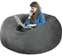 (7ft, gris clair)Bean Bag Chair CoverCoussin de chaise, pouf multifonctionnel(housse uniquement, pas de rembourrage)