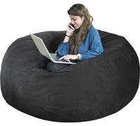 (7ft, gris foncé)Bean Bag Chair CoverCoussin de chaise, pouf multifonctionnel(housse uniquement, pas de rembourrage)