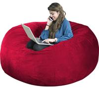 (7ft, rouge)Bean Bag Chair CoverCoussin de chaise, pouf multifonctionnel(housse uniquement, pas de rembourrage)