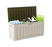 7H SEVEN HOUSE 7house Coffre extérieur en résine imperméable pour jardin, terrasse ou balcon 340 l 118 x 53 x 57 cm