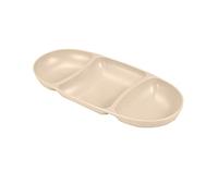 7H SEVEN HOUSE Assiette ovale moyenne pour collations avec 3 creux, couleurs assorties 28,2 x 12,5 x 3 cm 7house