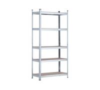 7H SEVEN HOUSE, Étagère métallique modulaire galvanisée avec 5 étagères réglables Gris, 180 x 90 x 40 cm