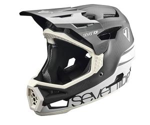 7iDP Project 23 Carbon Casque de VTT intégral Casque Vélo Casque Visière Gris clair/carbone brut, Taille M