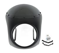 7in Carénage de Phare Avant de Moto, KIMISS Masque de Carénage de Phare Capot de Fourche Pare-brise de Protection Universel pour la Plupart des Motos Phare Rond(Noir mat)