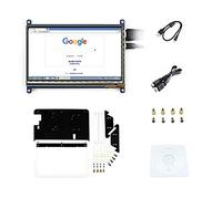 7inch HDMI LCD Raspberry pi Capacitive Touch Screen Display 1024 * 600 Monitor for Raspberry pi/BeagleBone Black/Banana Pi with Bicolor Holder Case Supports Various Systems